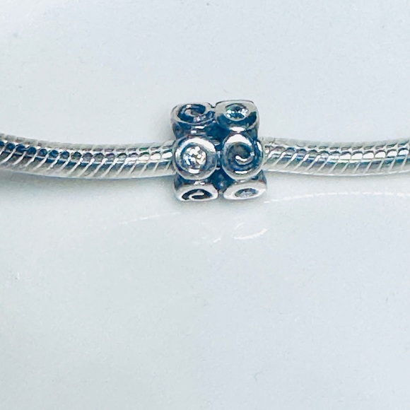 Pandora Elegant Stone and Silver Swirl Charm - Picture 2 of 3